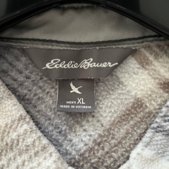 Eddie Bauer Men's Fleece Plaid Button Up Shirt - Size XL - Excellent Condition - Picture 3 of 3